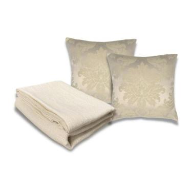 Imagem de Conjunto Peseira Xale Cama Com 2 Almofadas Cheias - MUMUDECOR, LISO NU