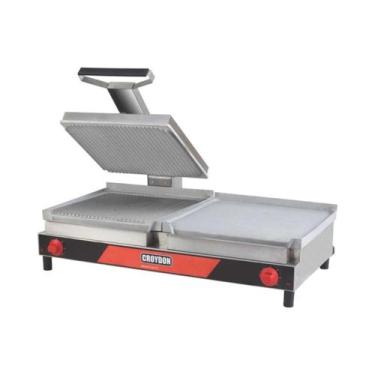 Imagem de Sanduicheira Elétrica Conjugada Gigante Chapa Estriada SCGE Croydon, 2