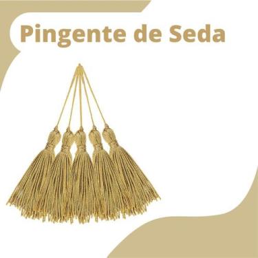 Imagem de Pingente De Seda Tassel - Franja - Mostarda  - Com 100 Unidades - Nybc