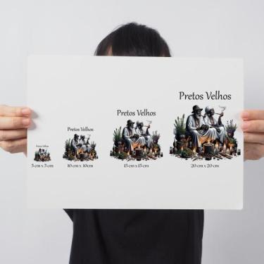 Imagem de Adesivo Preto Velho DTF UV Envernizado Prova D'água Sticker - Balaio d