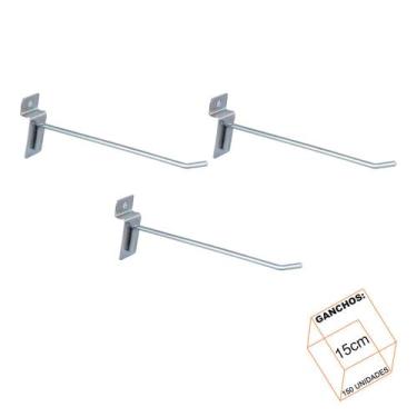 Imagem de Gancho Para Painel Canaletado 15cm Zincado Kit 150 Unidades - LM Balco