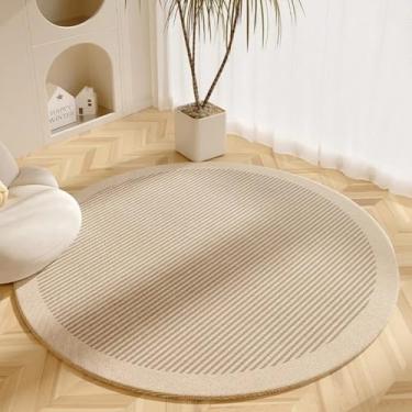 Imagem de Sala de estar Tapete Simples Bege Redondo Quarto Quarto Tapete Casa Mesa de Centro Vestiário Tapetes de Pelúcia, SY2315, QD, A, Diâmetro 180CM