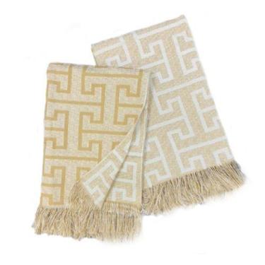 Imagem de Xale Manta para Sofá Decorativa 1,40mx2,10m Creta Bege - LOVE4HOME, Be