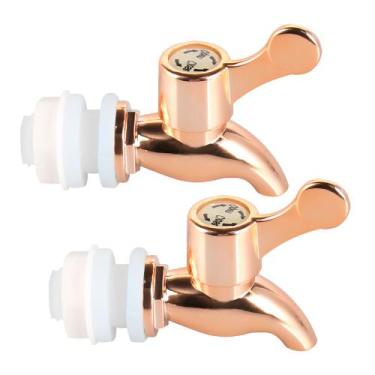 Imagem de Kit 2 Torneiras para Suqueira Dispenser Plástico Rosé Gold Luxo Filtro