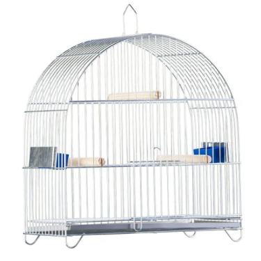 Imagem de Gaiola Pássaros Redonda Prata P008 - Gaiolas Londrina, P008