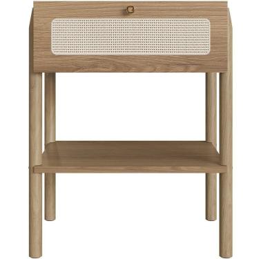 Imagem de Mesa De Cabeceira 01 Gaveta Com Telinha Pés Madeira Moss A03 Hanover Roble