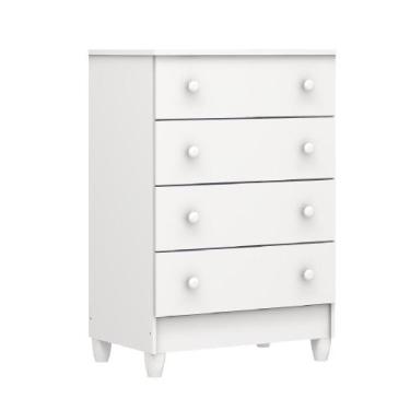 Imagem de Cômoda Trocador Bebê Com 4 Gavetas Mel Branco Carolina Baby