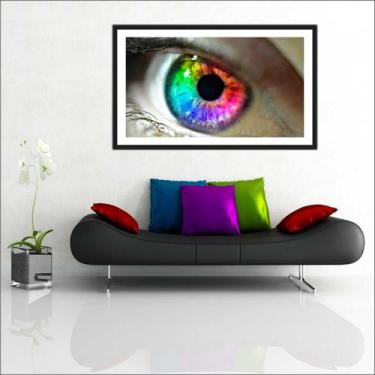 Imagem de Quadros Decorativos Olhos Visão Salas Consultórios Médicos Com Moldura