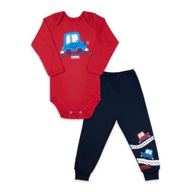 Imagem de Conjunto Body Manga Longa Baby Duck Comfort Fast Car Vermelho, 1
