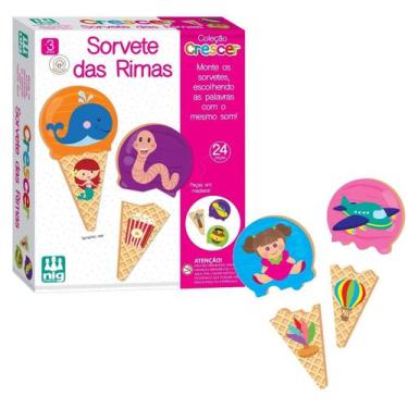 Imagem de Jogo Educativo Sorvete Das Rimas Em Madeira Coleção Crescer - Nig Brin