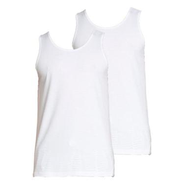 Imagem de Kit com 2 Camisetas Regata Masculina Hering 0199, Branco, XG