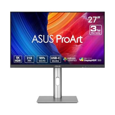Imagem de ASUS Monitor profissional ProArt Display 68.6 cm 5K HDR (PA27JCV) - 5K (5120 x 2880), IPS, 99% DCI-P3, 100% sRGB, ΔE < 2, USB-C PD 96W, Calman Verified, Color Accurate, Auto KVM, LuxPixel, 3 anos de