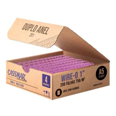 Imagem de Wire-o para Encadernação 2x1 A5 Rosa Claro 1" para 200 fls 04un - Cass