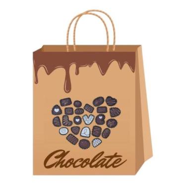 Imagem de 100 Sacolas Grande Kraft Páscoa Chocolate Menor Preço - MLBpel