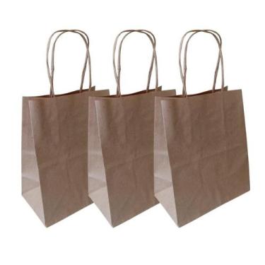 Imagem de Sacolas Em Kraft Lisas Delivery Tamanho M 23,5x10x31,5 cm - Dsitrbuido