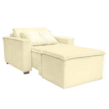 Imagem de Poltrona Cama com Puff para Sala Confortavél Moderna Suede - BelarStor
