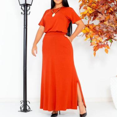 Imagem de Conjunto Blusa e Saia Fenda Lateral Pantacourt: Conforto e Estilo para