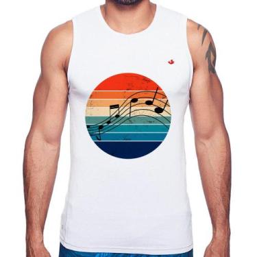 Imagem de Regata Música Vintage Sunset - Foca na Moda, Branco, GG