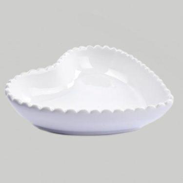 Imagem de Porta Joia Coracao Branco de Ceramica 16 cm  -  INTERPONTE 
