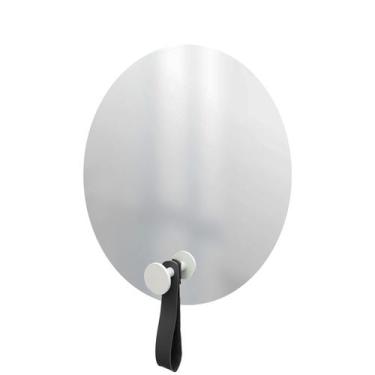 Imagem de Espelho Funcional Hook Branco Alça Prata 50 Cm Redondo - e2g Design
