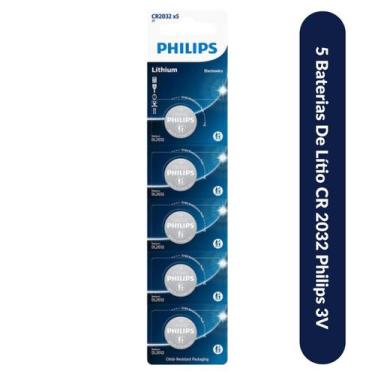 Imagem de pilhas CR 2032 Philips 3 Volts 5 Unidade