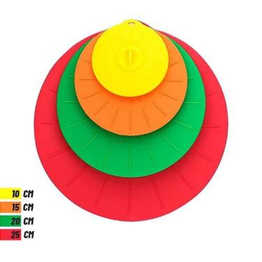 Imagem de Kit Tampas Silicone De Sucção 4 Peças À Vácuo Coloridas - stuff