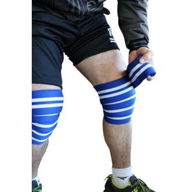 Imagem de Faixa De Joelho Agachamento Para Musculação Lesões - Pro Trainer, Azul
