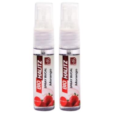 Imagem de ARROMATIZANTE  BUCAL MORANGO BIO HALITZ SPRAY 18ml  NATUFLORES  Kit 2u