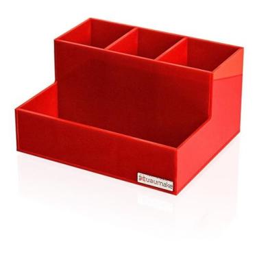 Imagem de Porta Pincel Realce Em Acrílico Vermelho - UAUmake