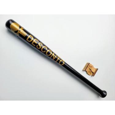 Imagem de Tacos de Baseboll Desconto Caveira Dourado 75cm Madeira Maciça - Rei D