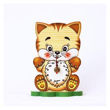 Imagem de Relogio infantil de mesa gato madeira bartolucci italia. - INCOTERM