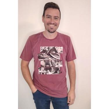 Imagem de Camiseta masculina Estonada Bordo - Sela Dourada, XG