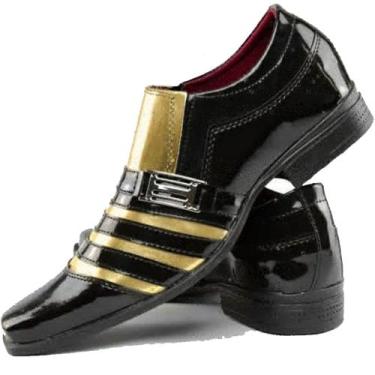 Imagem de Sapato social masculino preto com dourado Pizzolev original - Pizzolev