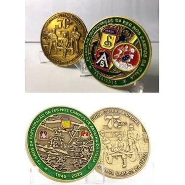 Imagem de Moeda Medalha 70 E 75 Anos Da Feb Segunda Guerra Coleção 