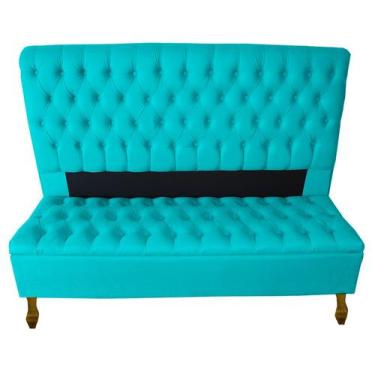 Imagem de Kit Cabeceira + Recamier Baú Capitone Iza Para Cama Box Casal Queen - 