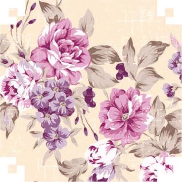 Imagem de Papel Presente Bobina Couchê 60CM MOD 361 Floral - 100 Metros - VMP