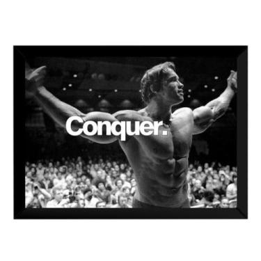 Imagem de Poster Moldurado Arnold Schwarzenegger Conquer Quadro - Fanarte
