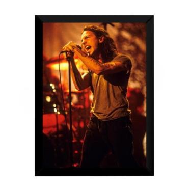 Imagem de Quadro Banda Pearl Jam Eddie Vedder Foto Poster Moldurado - Fanarte