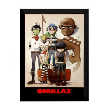 Imagem de Quadro Banda Gorillaz Virtual Rock Arte Poster Moldurado - Fanarte