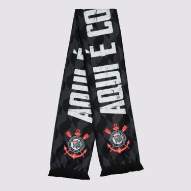 Imagem de Faixa Aqui é Corinthians Preta - Jc Bandeiras, Único