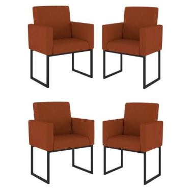 Imagem de Kit 04 Cadeiras Poltrona Decorativa para Sala Quarto Preto - Balaqui D