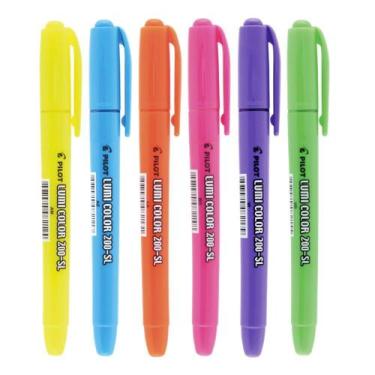 Imagem de Kit 06 Marca Texto PILOT Lumi Color 200SL Neon Flourescente