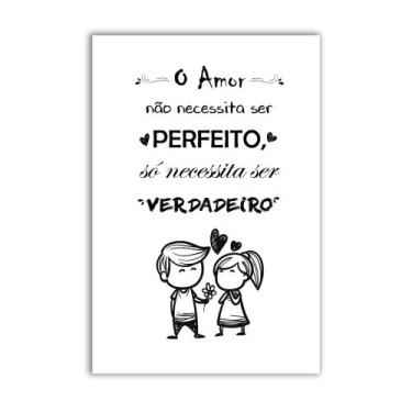 Imagem de Quadro Decorativo Frase O Amor 30x20 30x20 Mdf Madeira Adesivada - ATA