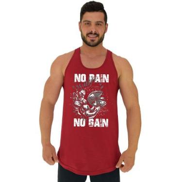Imagem de Regata Longline Estampada Masculina MXD Conceito No Pain No Gain, Verm