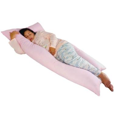 Imagem de Capa para Travesseiro Gigante Anatômico 170x80cm Happy Line, Rosa
