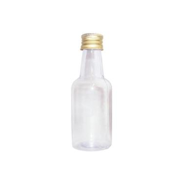 Imagem de Lembrancinha Garrafa Pvc 50ml Tampa Aluminio Ouro 10un - DREX
