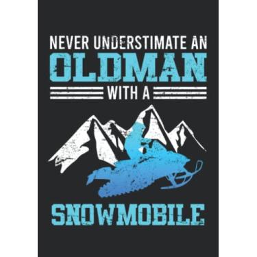 Imagem de Notizbuch A5 dotted, gepunktet, punktiert mit Softcover Design: Alter Mann Motorschlitten Snowmobil: 120 dotted (Punktgitter) DIN A5 Seiten