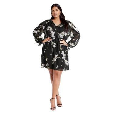 Imagem de City Chic Vestido feminino plus size Amira PRT, Floral varrido pelo vento, 48