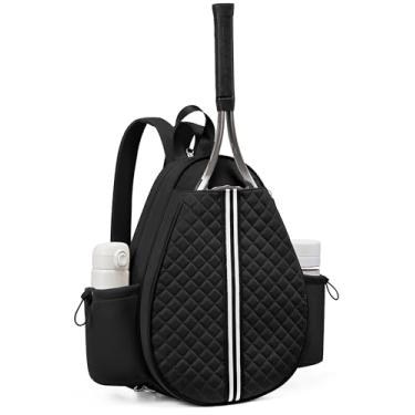 Imagem de Sucipi Bolsa de tênis, mochila crossbody de tipoia de tênis acolchoada, bolsas de raquete de tênis resistentes à água para mulheres e homens, adequadas para badminton de tênis pickleball