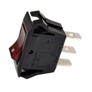 Imagem de HQRP Interruptor de balancim iluminado vermelho ON Off 3 Prong 15A 125V, lâmpada neon, lugar de incêndio elétrico, moedor, protetor contra surtos sr-22 sr22, lixadeira Delta
